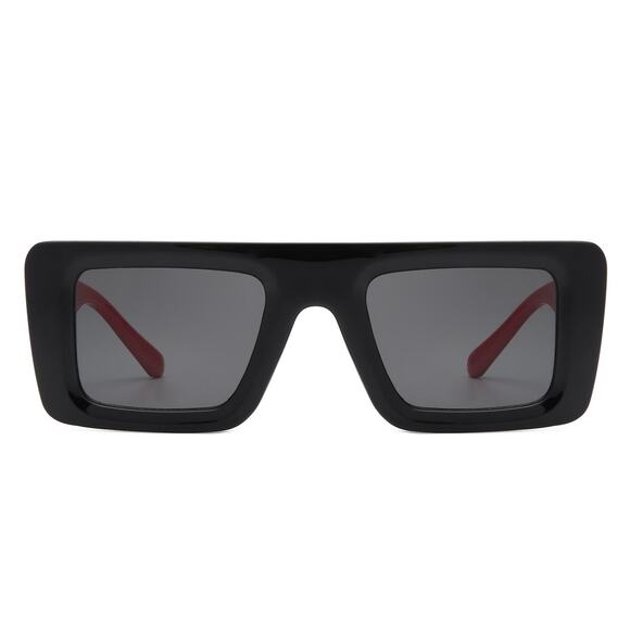 Luxury Black & Gray Square Sunglasses Unisex Classy Exotic - Picture 2 of 3